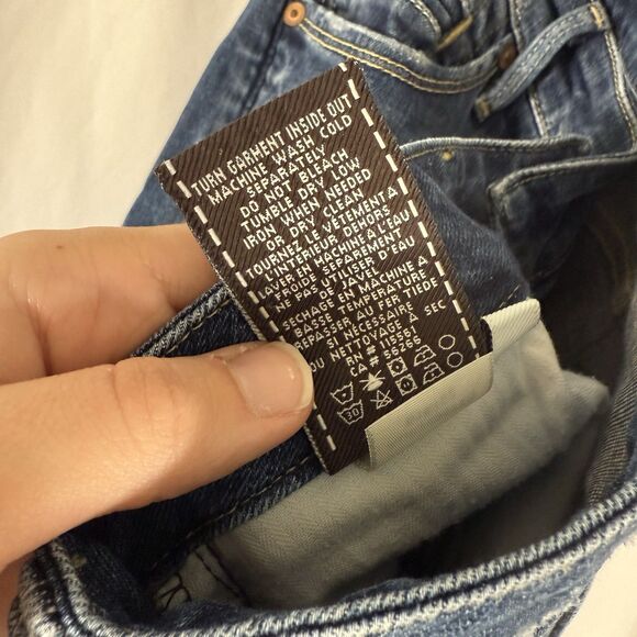 7 for all Mankind Flared Jeans Women's 29 Dark Wash Denim Low Rise Cotton Blend - Picture 10 of 15